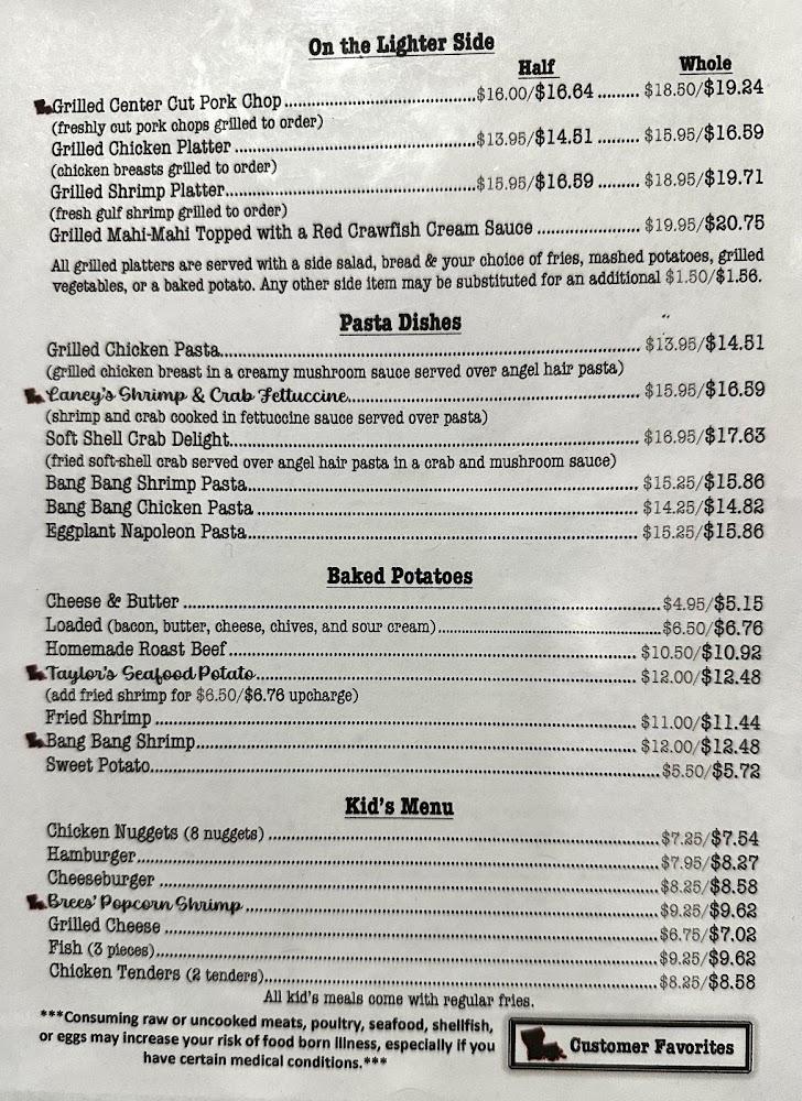 Me-Maw's Cajun Cuisine Menu image 3