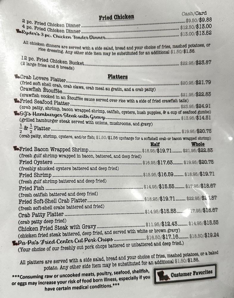 Me-Maw's Cajun Cuisine Menu image 4